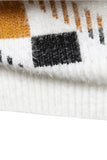 Jersey de punto estampado blanco para hombre con cuello redondo