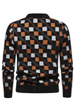 Jersey de punto estampado blanco para hombre con cuello redondo