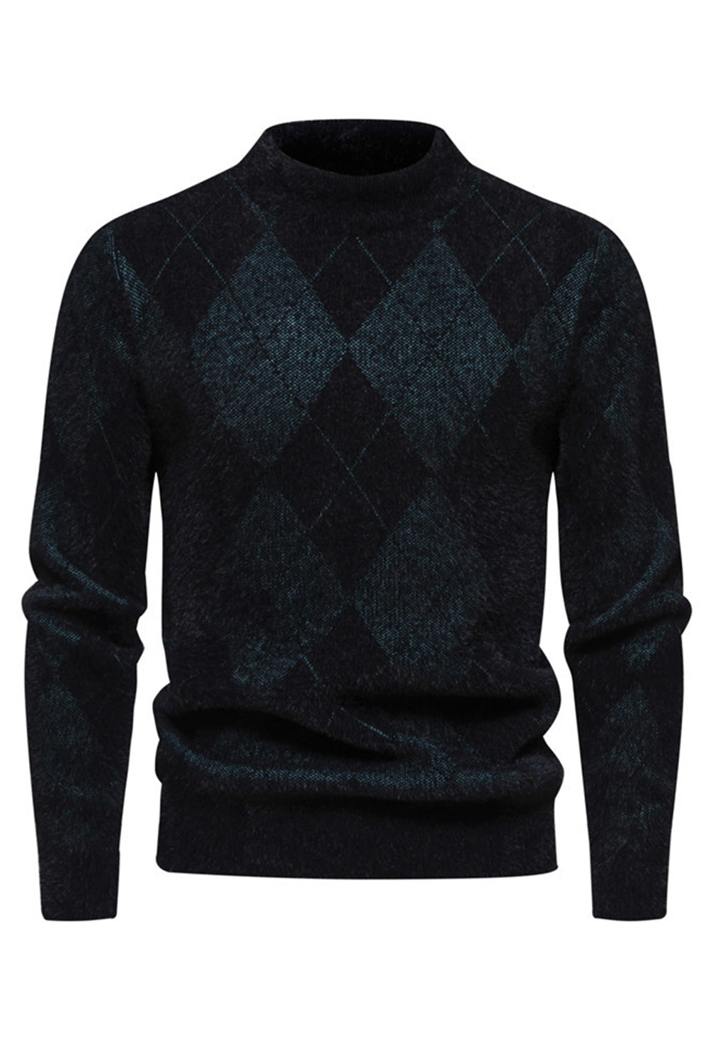 Jersey de punto estampado de cuello redondo color caqui claro para hombre
