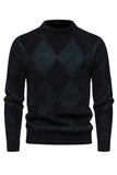 Jersey de punto estampado de cuello redondo color caqui claro para hombre