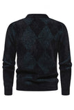 Jersey de punto estampado de cuello redondo color caqui claro para hombre