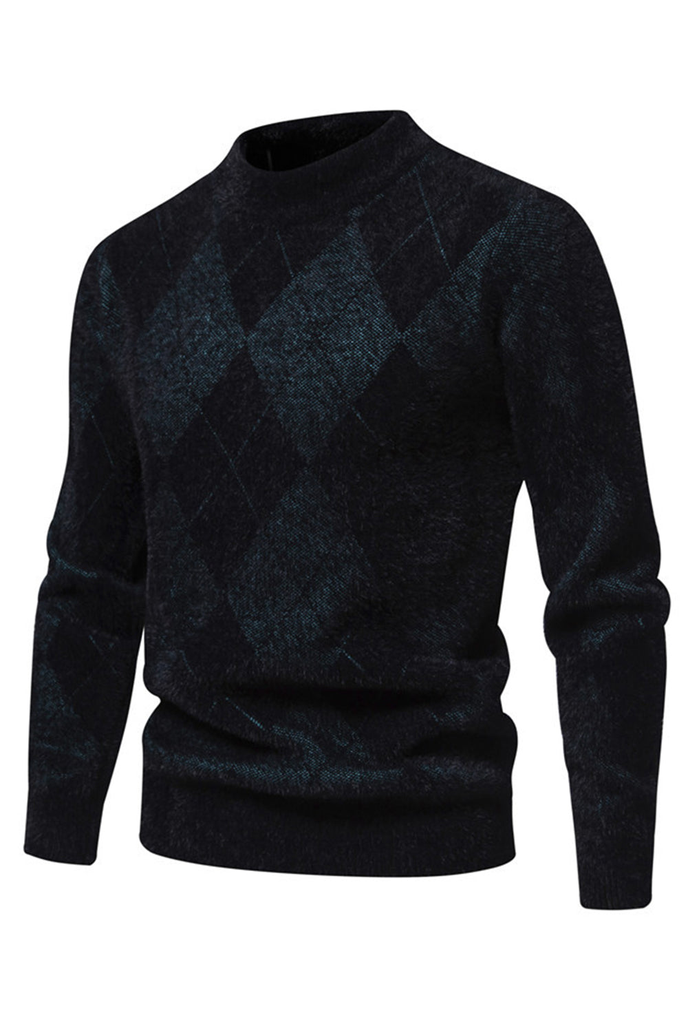 Jersey de punto estampado de cuello redondo color caqui claro para hombre