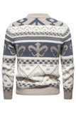 Suéter de punto con estampado de jersey caqui slim fit para hombre