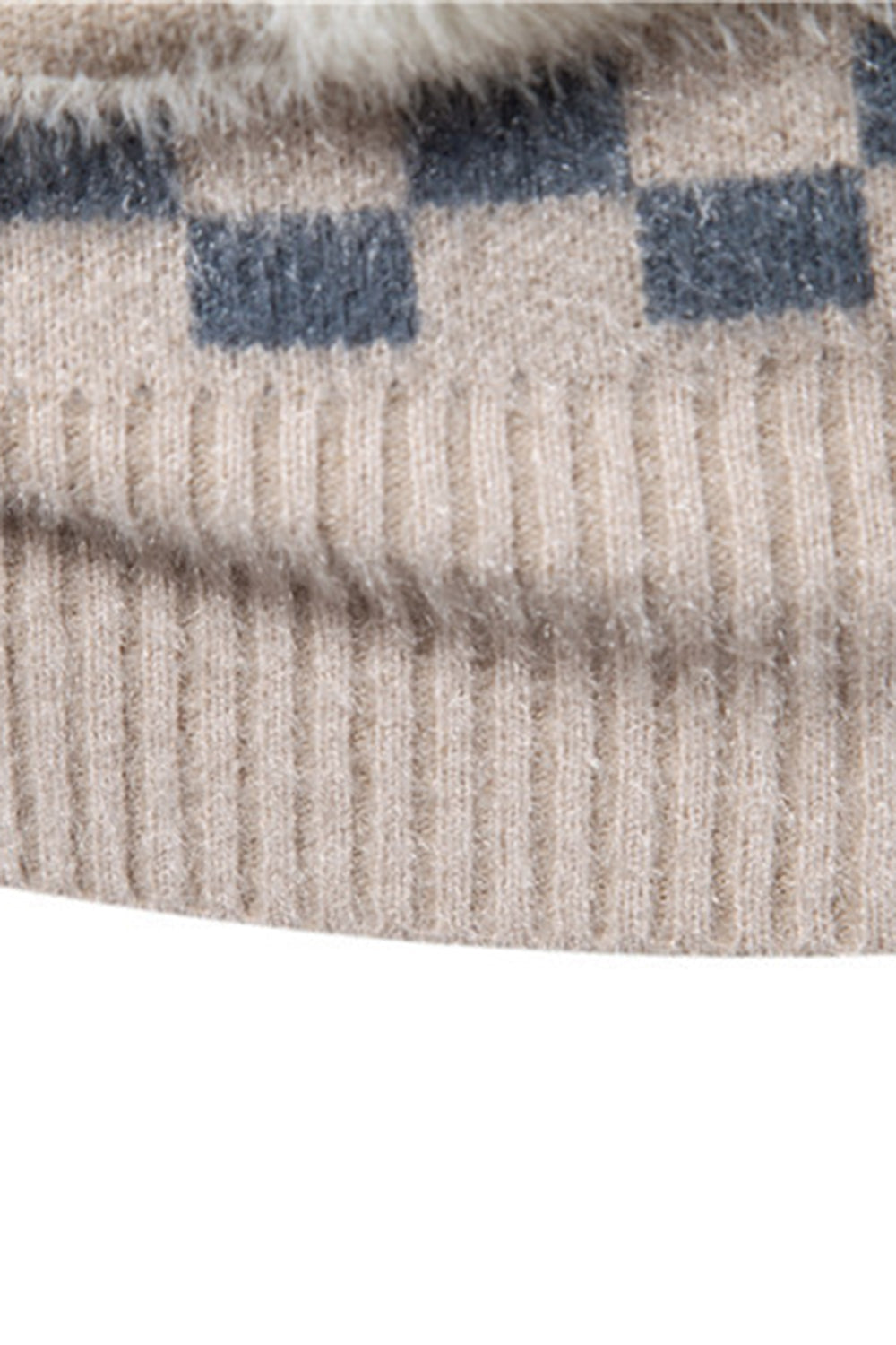 Suéter de punto con estampado de jersey caqui slim fit para hombre