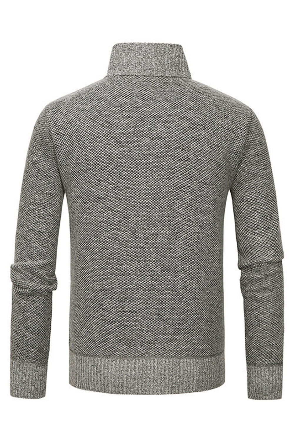 Abrigo holgado gris con cuello alto y cremallera para hombre