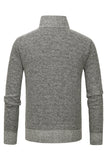 Abrigo holgado gris con cuello alto y cremallera para hombre