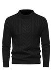 Jersey de punto para hombre con cuello redondo y jacquard blanco