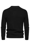 Jersey de punto para hombre con cuello redondo y jacquard blanco