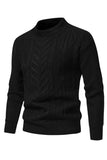 Jersey de punto para hombre con cuello redondo y jacquard blanco