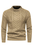Jersey de punto para hombre con cuello redondo y jacquard blanco