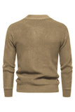 Jersey de punto para hombre con cuello redondo y jacquard blanco