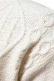 Jersey de punto para hombre con cuello redondo y jacquard blanco