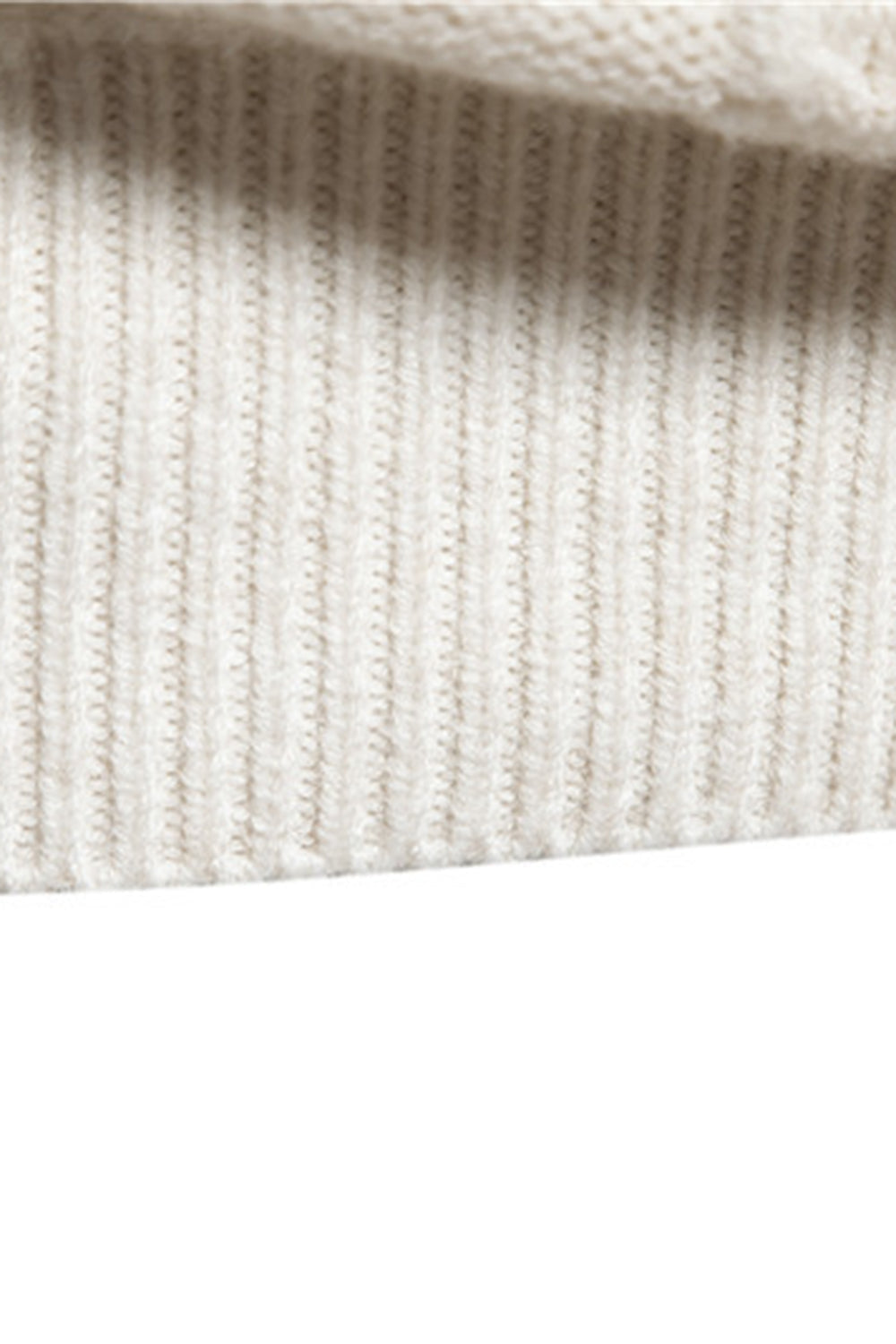 Jersey de punto para hombre con cuello redondo y jacquard blanco
