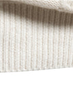 Jersey de punto para hombre con cuello redondo y jacquard blanco