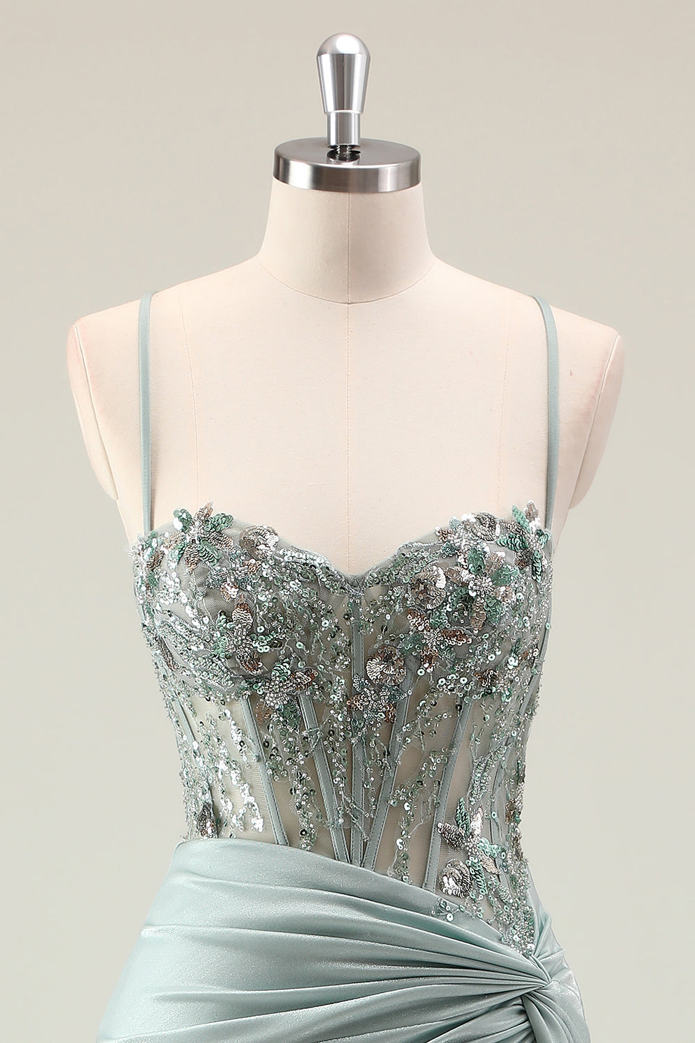 Vestido de fiesta de lentejuelas brillantes con tirantes de sirena azul marino oscuro con abertura