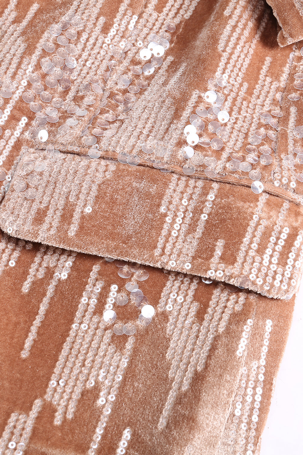 Lentejuelas de solapa de terciopelo con muescas de terciopelo rosa empolvado brillante 2 piezas