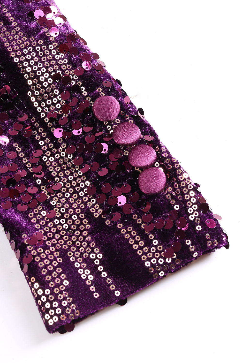 chal morado solapa lentejuelas blazer de fiesta