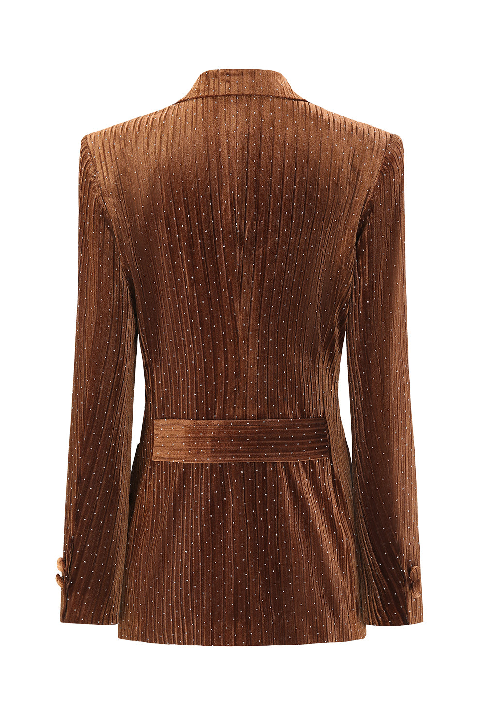 Blazer cruzado con solapa de pico de terciopelo Coffee Dots