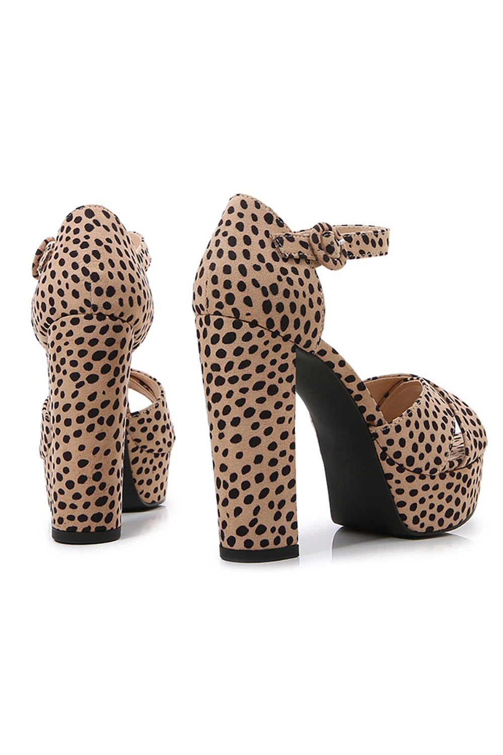 Sandalias de tacón con plataforma con estampado de leopardo Zapatos de vestir de novia para fiestas de boda