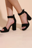 Sandalias de moda de tacón alto de gamuza de color puro albaricoque