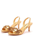 Zapatos de boda dorados punta puntiaguda de moda elegantes zapatos de tacón formales para vestidos
