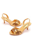 Zapatos de boda dorados punta puntiaguda de moda elegantes zapatos de tacón formales para vestidos
