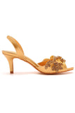 Zapatos de boda dorados punta puntiaguda de moda elegantes zapatos de tacón formales para vestidos