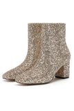 Botas de moda para mujer con lentejuelas doradas brillantes