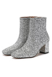 Botas de moda para mujer con lentejuelas doradas brillantes