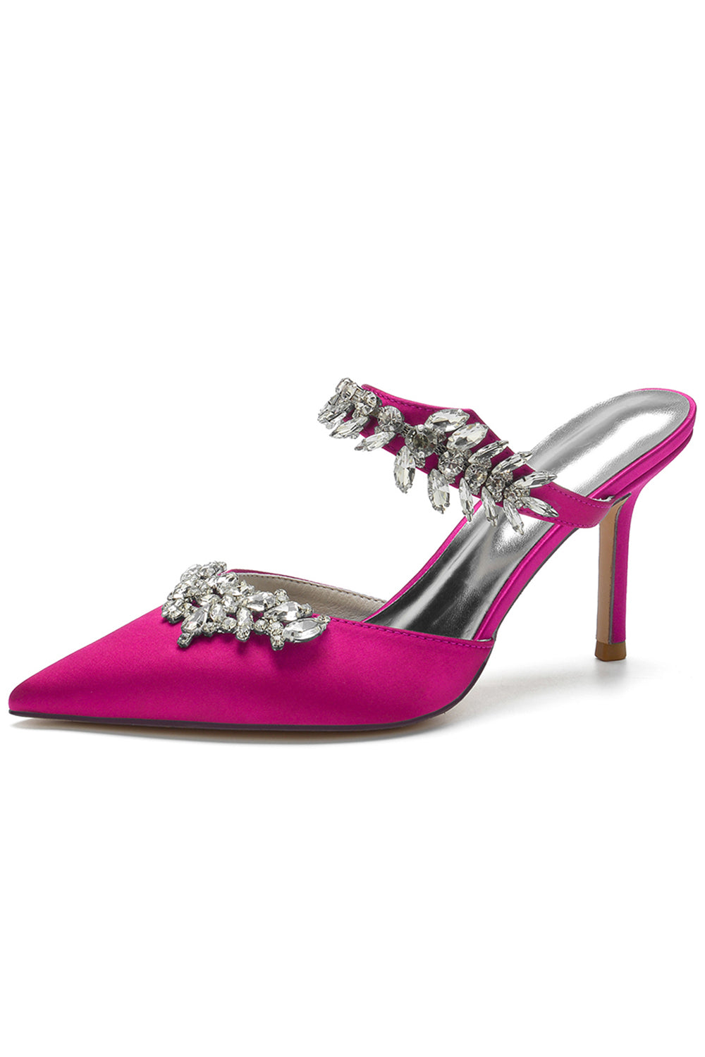 Sandalias de tacón de aguja con puntera de diamantes de imitación azul real