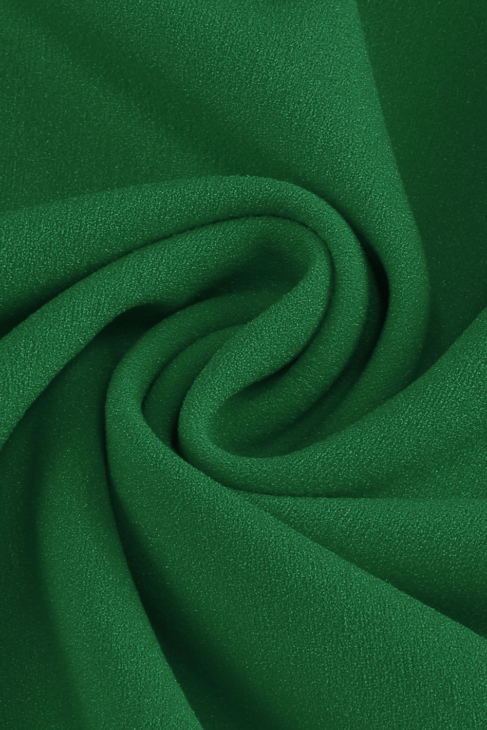 Vestido vintage de manga larga plisada de cuello redondo verde oscuro de la década de 1950