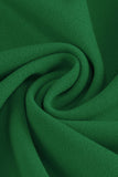 Vestido vintage de manga larga plisada de cuello redondo verde oscuro de la década de 1950