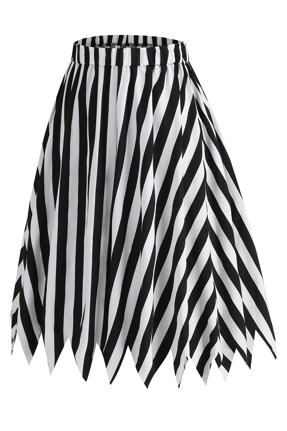 Falda de traje de pirata casual con estampado de rayas de bloque de color negro