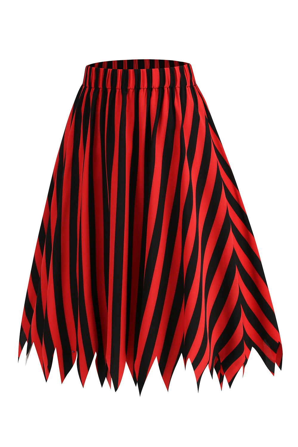 Falda de traje de pirata casual con estampado de rayas de bloque de color negro