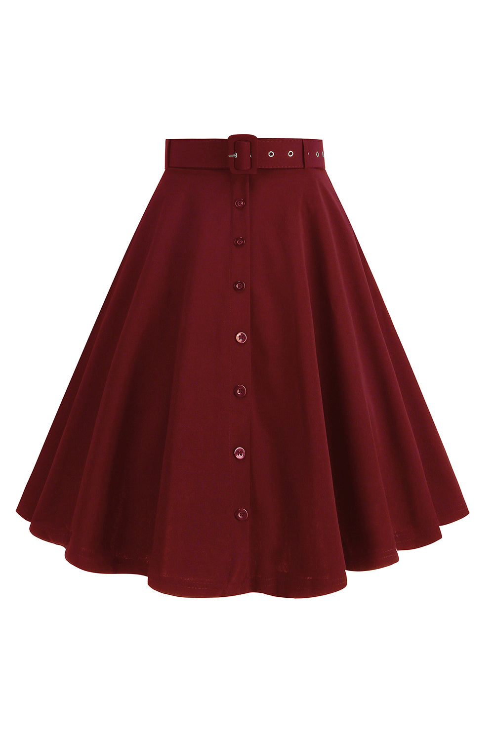 Falda midi casual casual con botones en la parte delantera negra