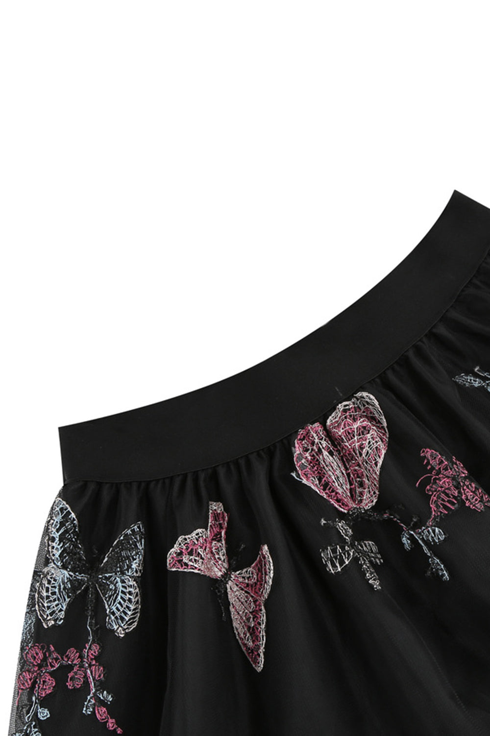 Falda midi suelta suelta de gasa floral con estampado de cintura alta albaricoque