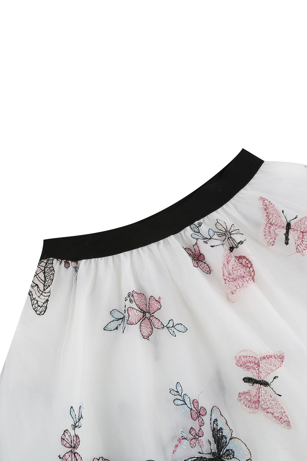 Falda midi suelta suelta de gasa floral con estampado de cintura alta albaricoque
