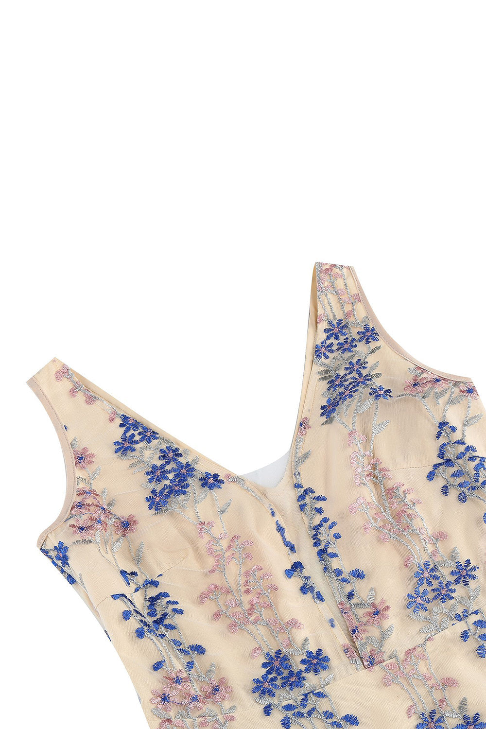 Vestido brillante con mangas de flores de albaricoque Swing de la década de 1950