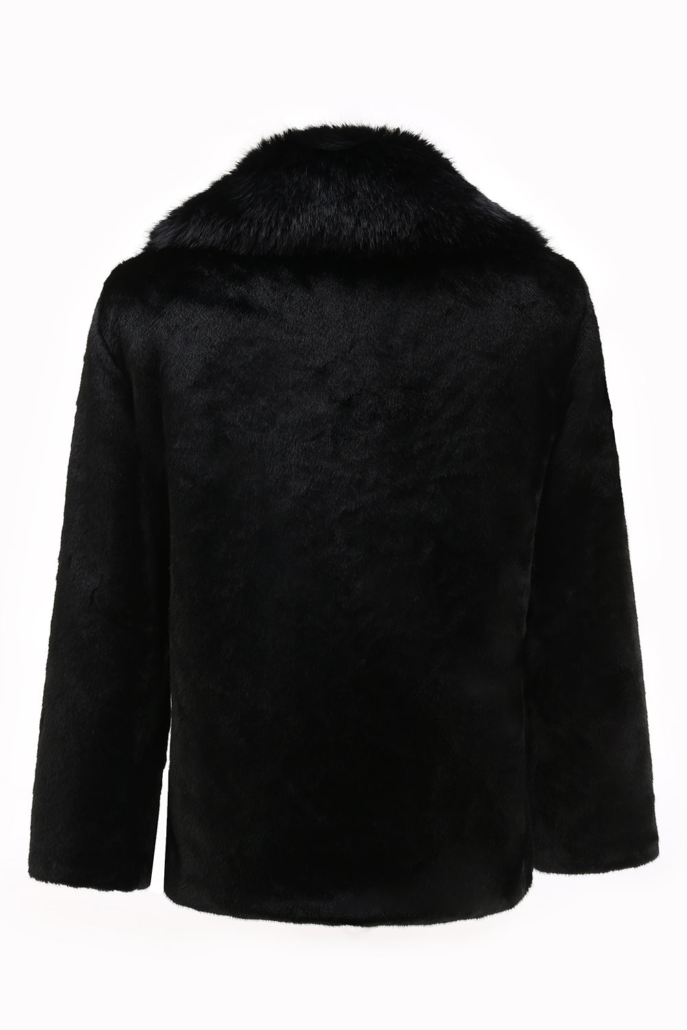 Ropa de abrigo de invierno de manga larga de piel sintética para hombre negro