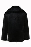 Ropa de abrigo de invierno de manga larga de piel sintética para hombre negro