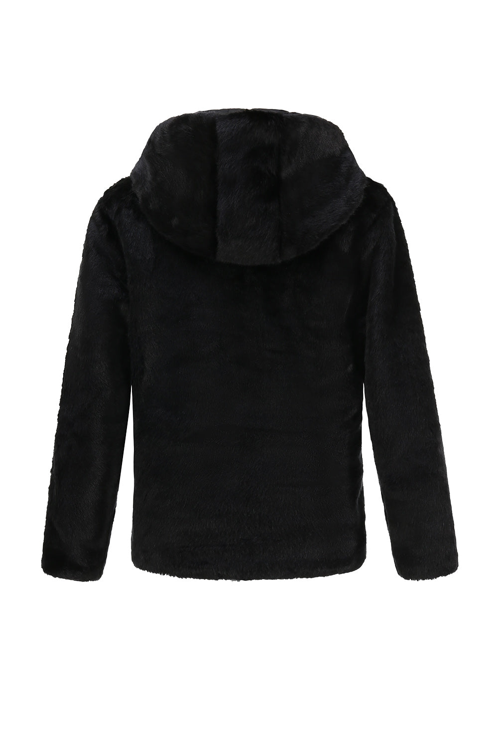 Abrigo de piel sintética para hombre con capucha Invierno Negro Engrosado Luxury