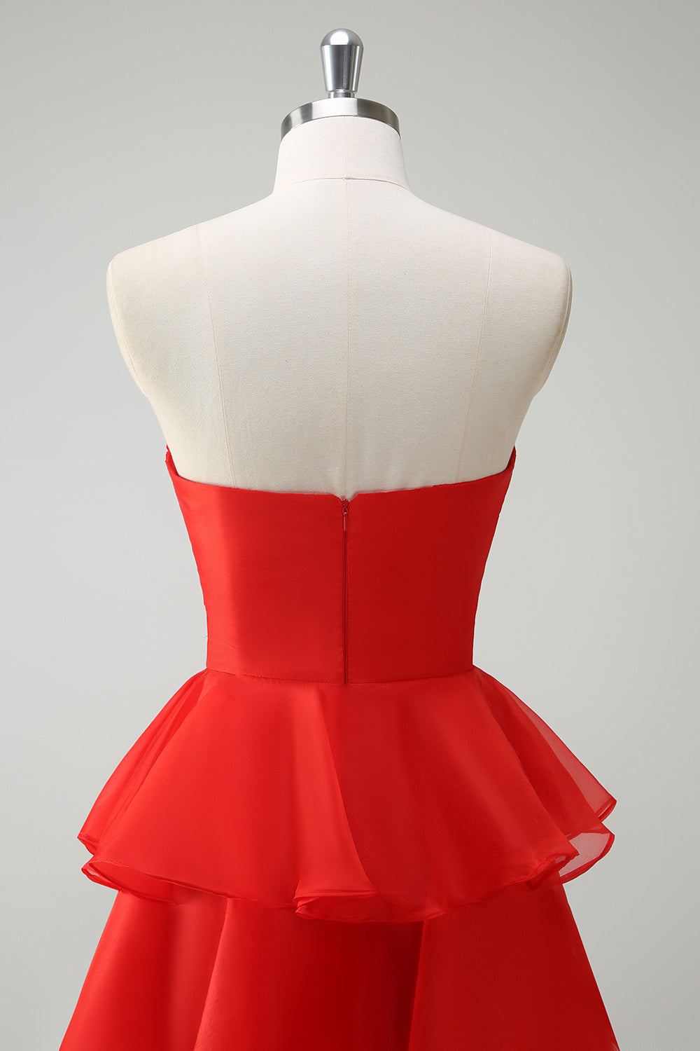 Vestido de fiesta largo naranja con abertura