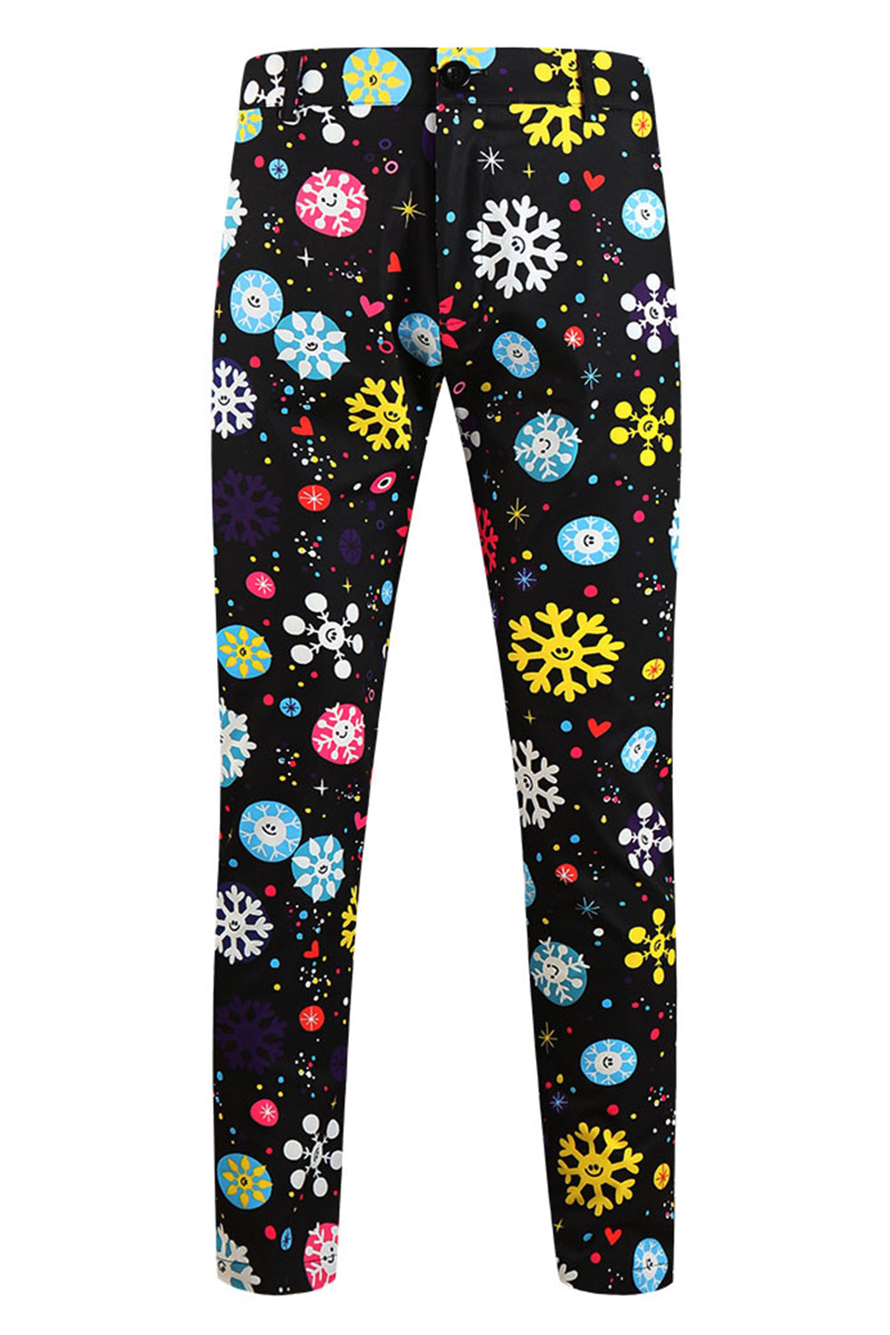Traje de Navidad para hombre Black Snowflake de 3 piezas