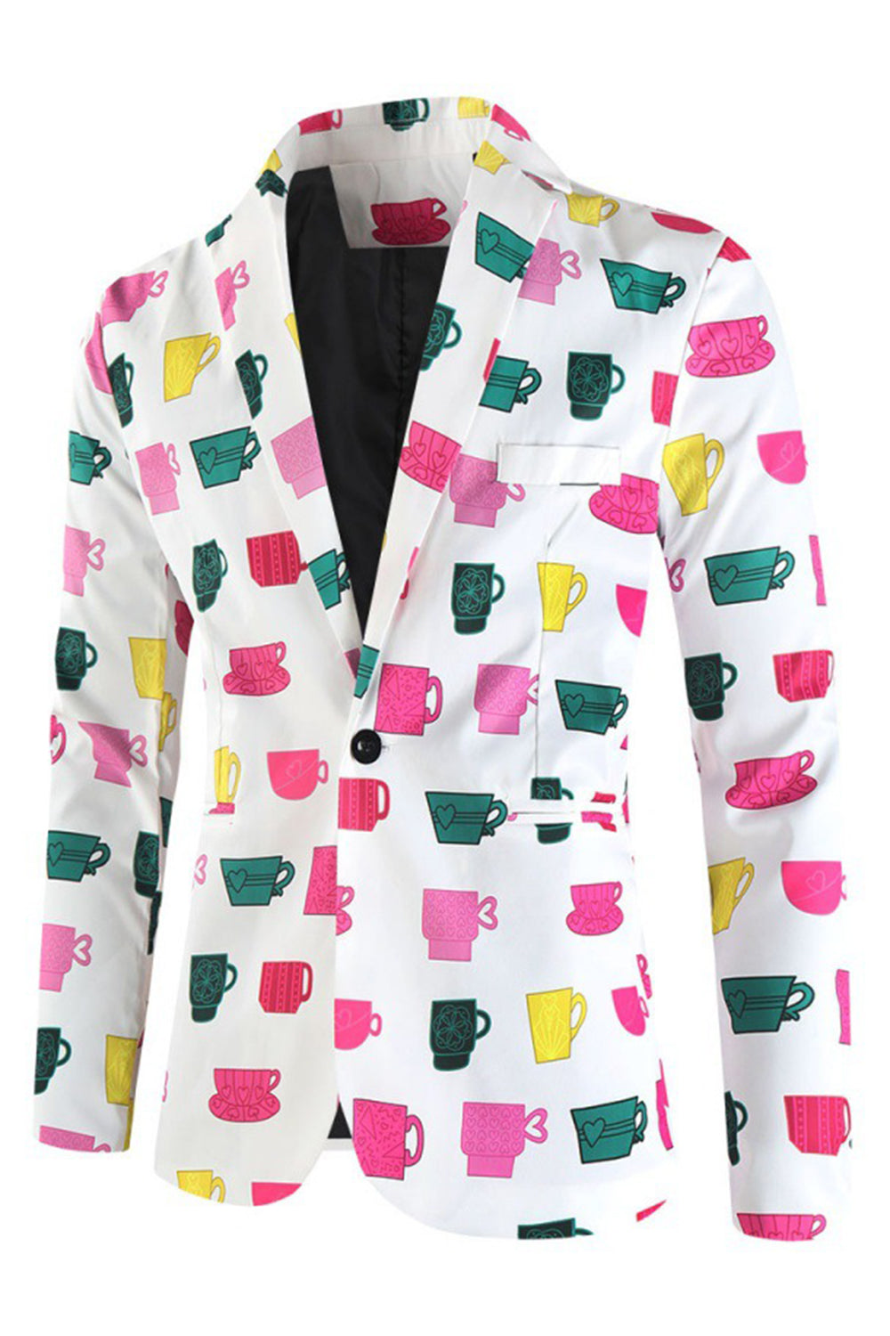 Taza colorida blanca con estampado navideño Trajes de fiesta para hombre