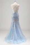 Vestido de fiesta de tul con tirantes de sirena con cuentas y cuentas negras