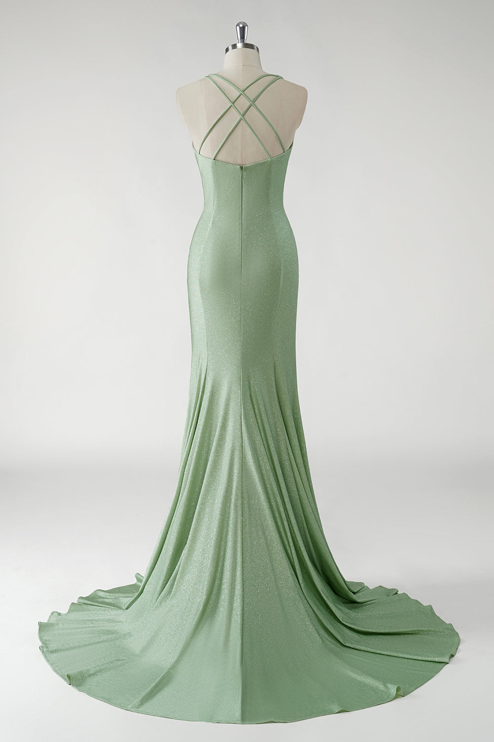 Vestido de fiesta largo verde vaina brillante con flores en 3D
