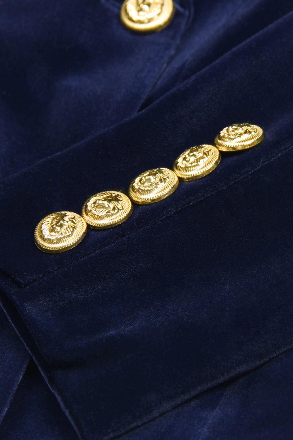 Traje de mujer azul marino cruzado ajustado de 2 piezas