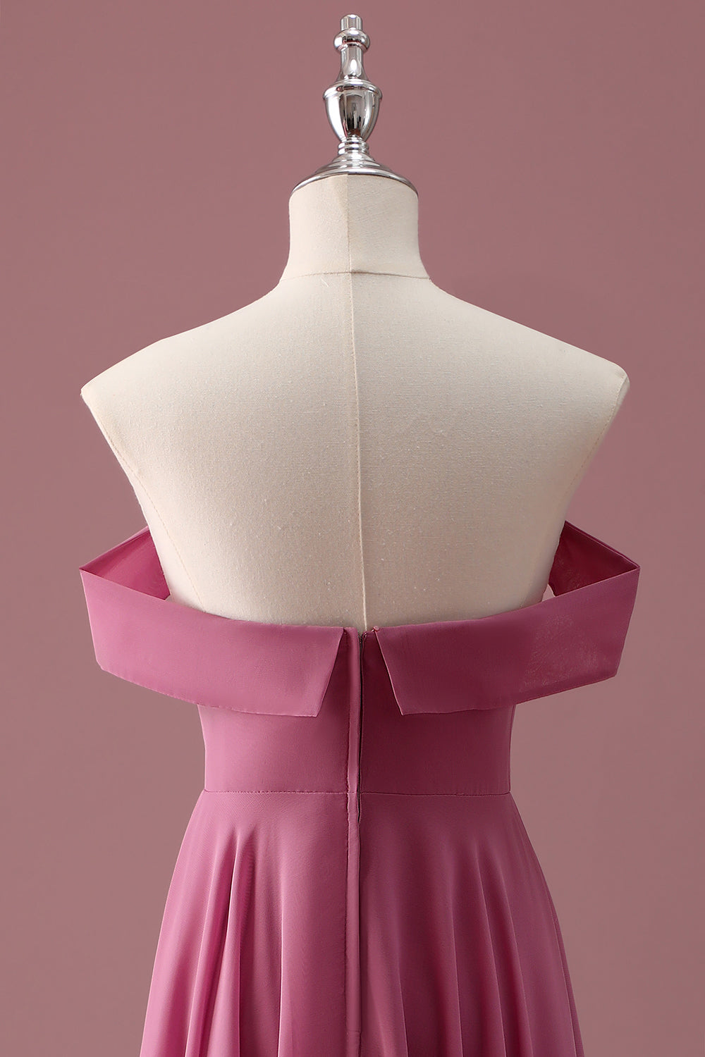 Desert Rose Off the Shoulder Chiffon A Line Junior Vestido de dama de honor