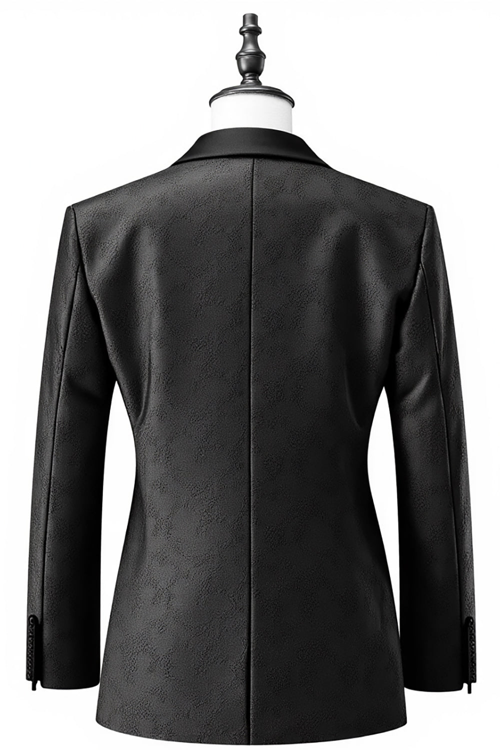 Traje de fiesta de 3 piezas con solapa de chal negro para hombre