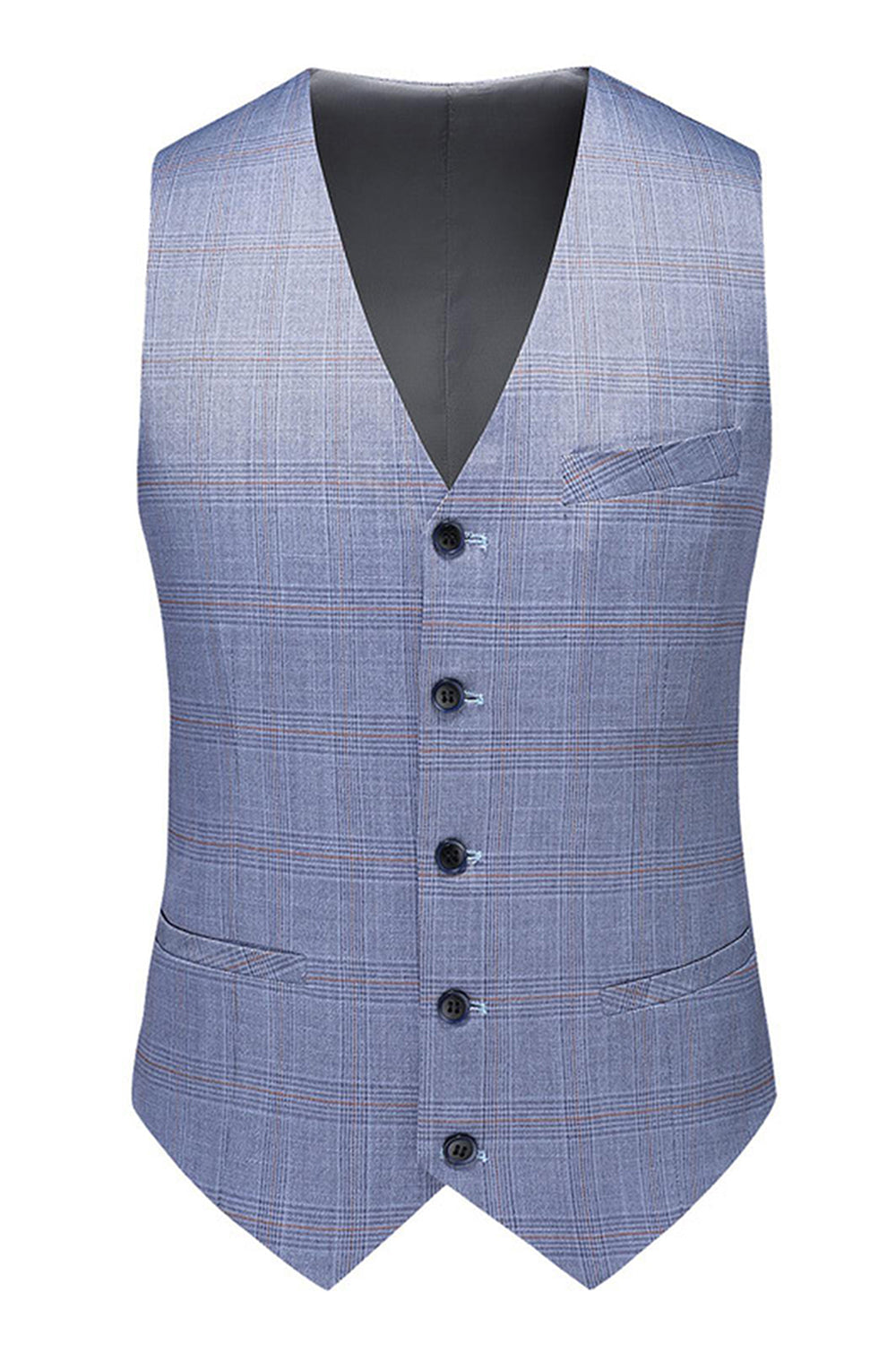 Solapa con muescas azules 3 piezas Trajes formales para hombre